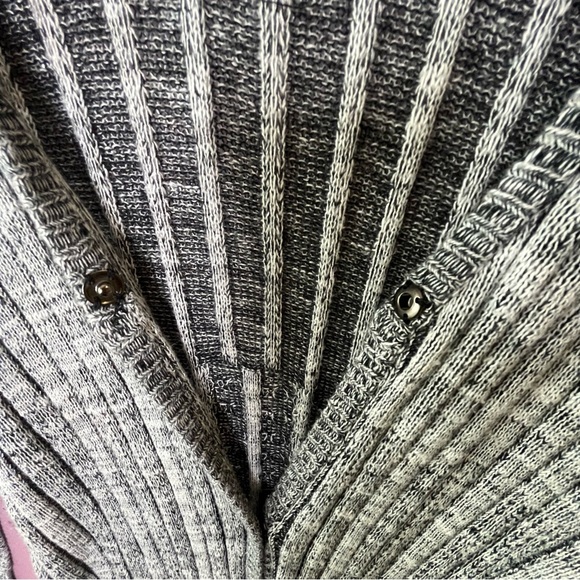 Free People Long Line Lagenlook Ribbed Duster Cardigan Knit Sweater Pockets XS - Picture 6 of 9